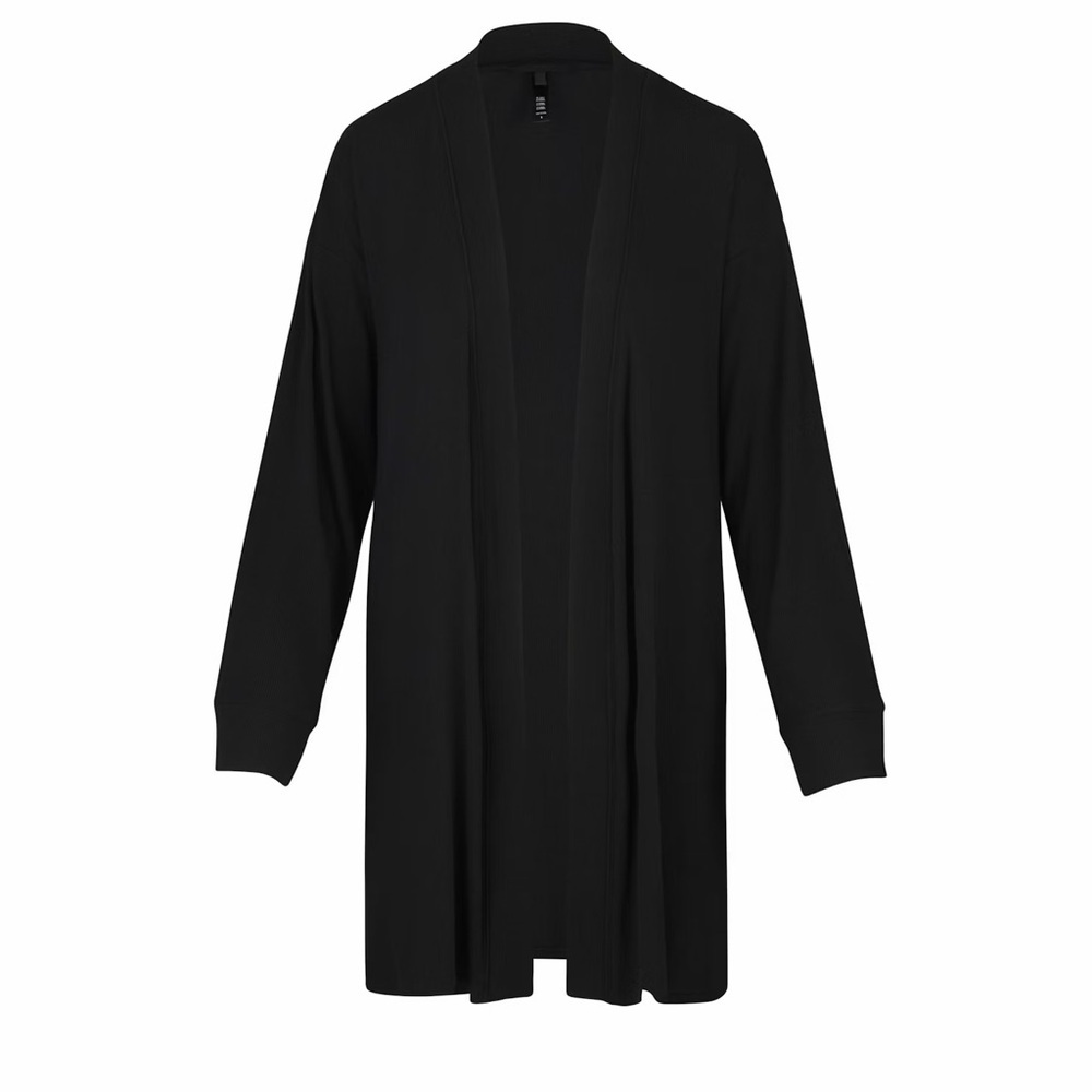 NWT SKIMS soft lounge rib robe size xl black relaxed fit - Picture 5 of 16